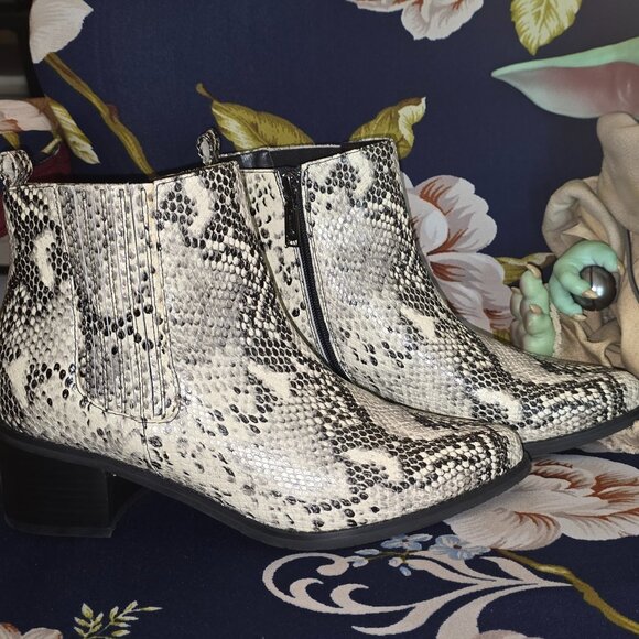 Blondo Shoes - Blondo Elvina Waterproof Snake Embossed Chelsea Booties - women's size 10-11